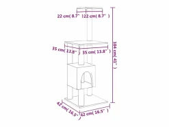 Clicnbuy Rascador para gatos con postes de sisal color 104 cm