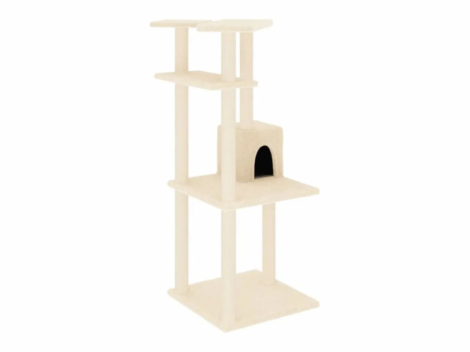 Clicnbuy Rascador para gatos con postes de sisal color 123 cm