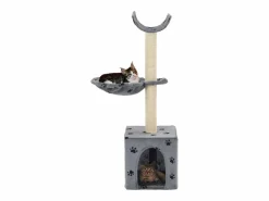 Discount Clicnbuy Rascador para gatos con poste de sisal 105 cm huellas Gris