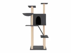 Clicnbuy Rascador para gatos con postes de sisal oscuro 143 cm