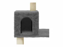 Clicnbuy Rascador para gatos con postes de sisal oscuro 147 cm
