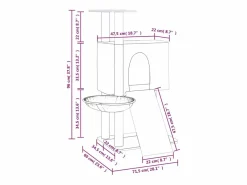 Clicnbuy Rascador para gatos con postes de sisal claro 96 cm