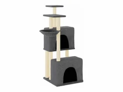 Clicnbuy Rascador para gatos con postes de sisal oscuro 122 cm