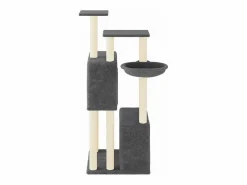 Clicnbuy Rascador para gatos con postes de sisal oscuro 122 cm