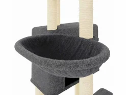 Clicnbuy Rascador para gatos con postes de sisal oscuro 122 cm
