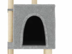 New Clicnbuy Rascador para gatos con postes de sisal claro 97 cm Gris