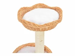 Clicnbuy Rascador para gatos con poste de sisal madera natural de sauce