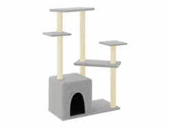 Clicnbuy Rascador para gatos con postes de sisal claro 107,5 cm