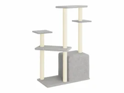 Clicnbuy Rascador para gatos con postes de sisal claro 107,5 cm