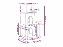 Best Rascador para gatos con postes de sisal claro 97 cm Juego De Animales