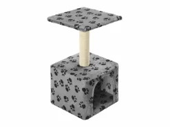 Clearance Rascador para gatos con poste de sisal 55 cm huellas beige Juego De Animales