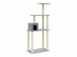 Clicnbuy Rascador para gatos con postes de sisal claro 147 cm