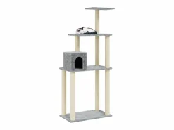 Clicnbuy Rascador para gatos con postes de sisal claro 147 cm