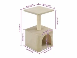 Clicnbuy Rascador para gatos con poste de sisal 55 cm