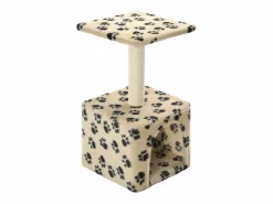 Clicnbuy Rascador para gatos con poste de sisal 55 cm huellas Beige