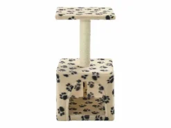 Clicnbuy Rascador para gatos con poste de sisal 55 cm huellas Beige