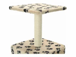 Clicnbuy Rascador para gatos con poste de sisal 55 cm huellas Beige