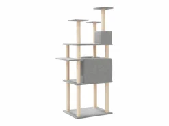 Clicnbuy Rascador para gatos con postes de sisal claro 166 cm