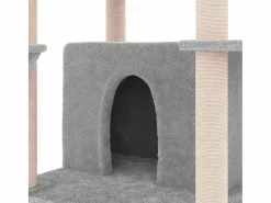 Clicnbuy Rascador para gatos con postes de sisal claro 166 cm
