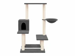 Clicnbuy Rascador para gatos con postes de sisal oscuro 94,5 cm