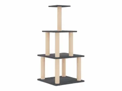 Clicnbuy Rascador para gatos con postes de sisal oscuro 111 cm