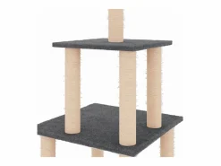 Clicnbuy Rascador para gatos con postes de sisal oscuro 111 cm