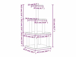Clicnbuy Rascador para gatos con postes de sisal oscuro 111 cm