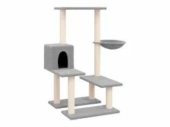 Clicnbuy Rascador para gatos con postes de sisal claro 94,5 cm