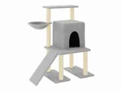 Hot Rascador para gatos con postes de sisal claro 96,5 cm Juego De Animales