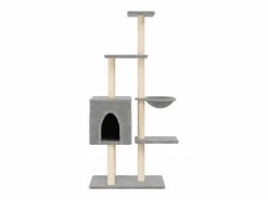 Discount Rascador para gatos con postes de sisal claro 145 cm Juego De Animales