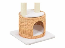 Hot Rascador para gatos con poste de sisal madera natural de sauce ES451498 Juego De Animales