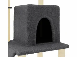 Clicnbuy Rascador para gatos con postes de sisal oscuro 96,5 cm