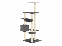 Clearance Rascador para gatos con postes de sisal oscuro 142 cm Juego De Animales