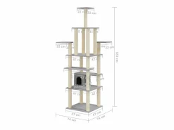 Clicnbuy Rascador para gatos con postes de sisal claro 183 cm