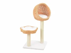 Clicnbuy Rascador para gatos con poste de sisal madera natural de sauce