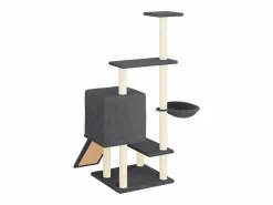 Sale Clicnbuy Rascador para gatos con postes de sisal oscuro 130,5 cm Gris