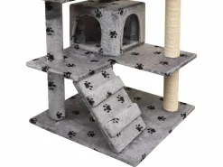 Hot Rascador para gatos poste rascador de sisal 125 cm huellas ES661499 Gris