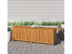 Discount Rautavaara Caja de almacenaje jardín con ruedas madera acacia 150x50x58 cm Baúl De Jardín