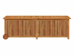 Discount Rautavaara Caja de almacenaje jardín con ruedas madera acacia 150x50x58 cm Baúl De Jardín