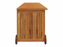 Discount Rautavaara Caja de almacenaje jardín con ruedas madera acacia 150x50x58 cm Baúl De Jardín
