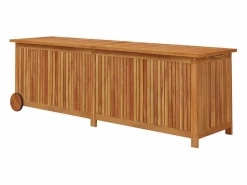 Discount Rautavaara Caja de almacenaje jardín con ruedas madera acacia 150x50x58 cm Baúl De Jardín
