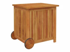 Outlet Rautavaara Caja de almacenaje de jardín ruedas acacia maciza 60x50x58 cm Baúl De Jardín