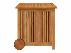 Outlet Rautavaara Caja de almacenaje de jardín ruedas acacia maciza 60x50x58 cm Baúl De Jardín