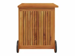 Outlet Rautavaara Caja de almacenaje de jardín ruedas acacia maciza 60x50x58 cm Baúl De Jardín
