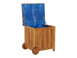 Outlet Rautavaara Caja de almacenaje de jardín ruedas acacia maciza 60x50x58 cm Baúl De Jardín