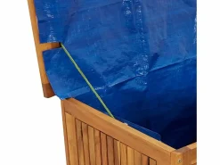 Outlet Rautavaara Caja de almacenaje de jardín ruedas acacia maciza 60x50x58 cm Baúl De Jardín