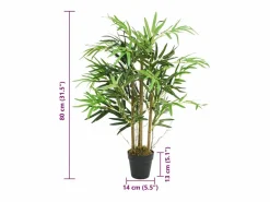 Clearance Árbol de bambú artificial con 500 hojas 80 cm ES231263 Verde