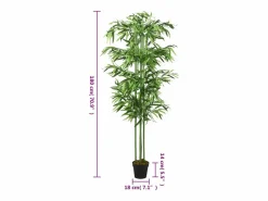 Outlet Árbol de bambú artificial con 864 hojas 180 cm ES515637 Verde