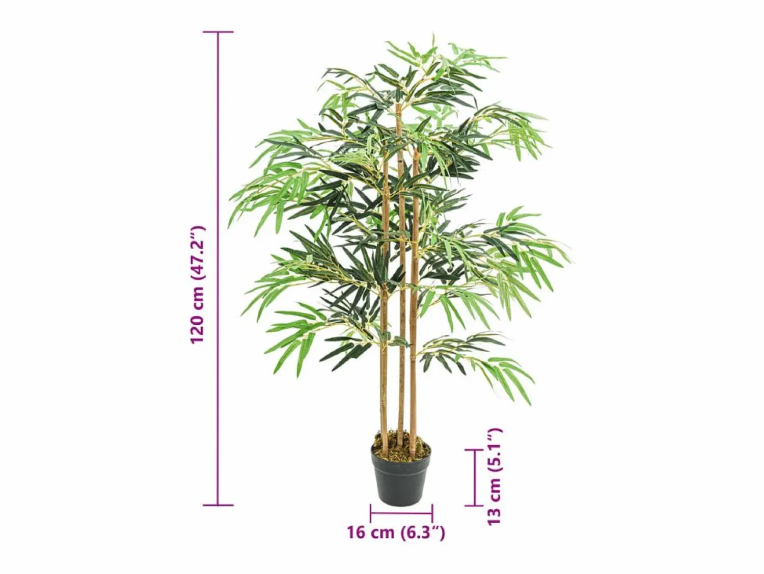 Best Árbol de bambú artificial con 730 hojas 120 cm ES140567 Planta Artificial