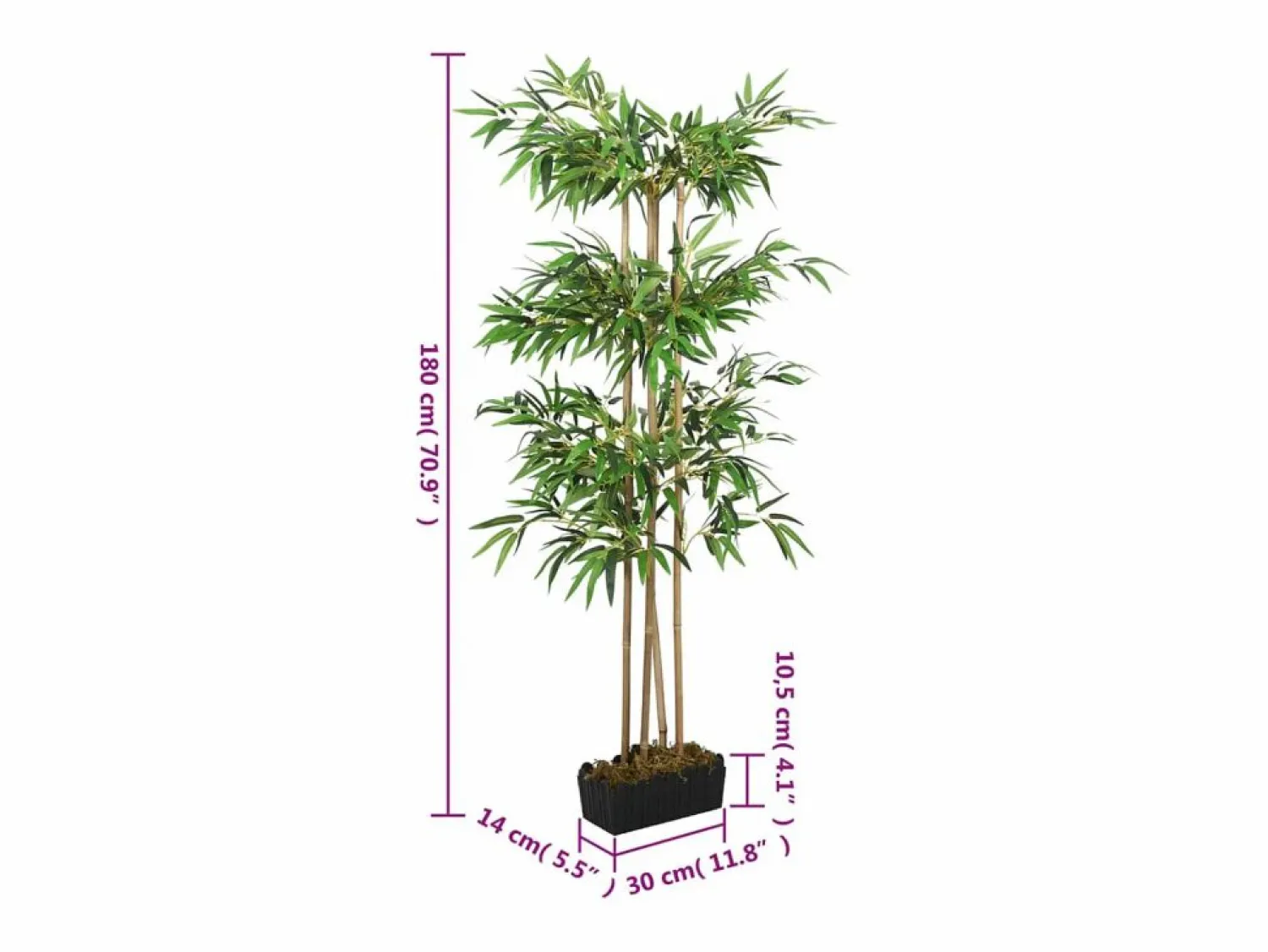 Árbol de bambú artificial con 1216 hojas 180 cm ES497985 Planta Artificial